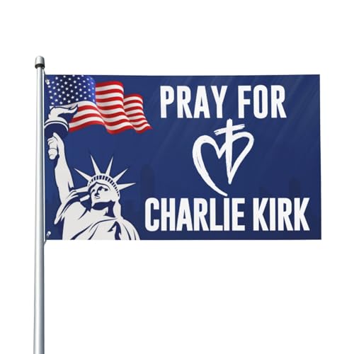 Beten Sie für Kirk Flagge Zeichen 3 x 5 Beten Sie für Charlie Kirk Flagge Banner für Yard Room Decor Kein Fahnenmast P18 von DJNGN
