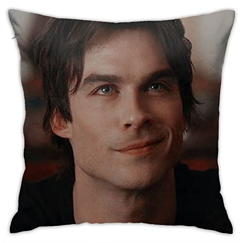 DJNGN Ian-Somerhalder Überwurf-Kissenbezug, quadratischer Kissenbezug, Kissenbezug für Sofa, Couch, Schlafzimmer, Wohnzimmer, Büro, Zuhause, Auto, Dekoration, 45,7 x 45,7 cm von DJNGN