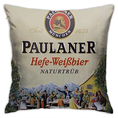 DJNGN Kompatibel mit Paulaner Kissenbezügen, dekorative Kissenbezüge für Sofa, Couch, Bett, Stuhl, Kissenbezug, 45,7 x 45,7 cm von DJNGN