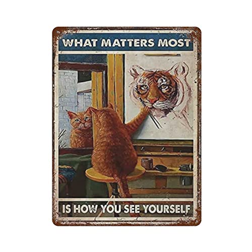 DJNGN What Matters Most Is How You See Yourself Metallschild, Vintage-Aluminiumschild, Eisenmalerei, Blechschild, für Bar, Männer, Höhle, Café, Outdoor, Garage, Zuhause, Wanddekoration, Geschenke von DJNGN