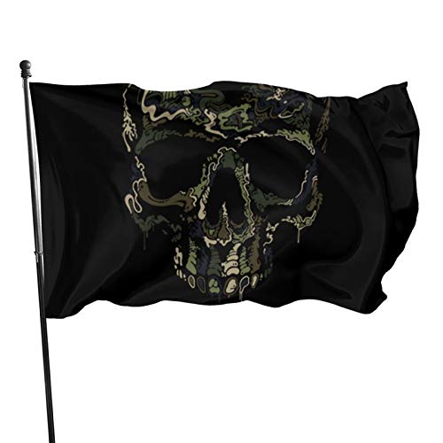 Gartenflagge Camo Army Skull Yard House Außendekoration Flaggen Banner für Terrasse Rasen 3x5 Ft von DJNGN