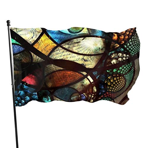 Gartenflagge Fractal Rounds Forms and Eyes Yard House Outdoor Decoration Flags Banner for Patio Rasen 3x5 Ft von DJNGN