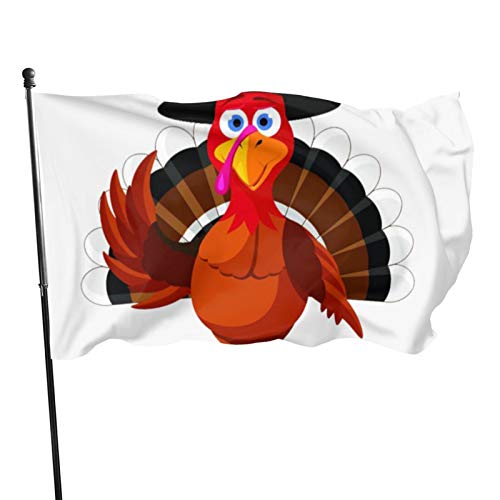 Gartenflagge Thanksgiving Truthahn Ernte Hof Haus Außendekoration Flaggen Banner für Terrasse Rasen 3x5 Ft von DJNGN