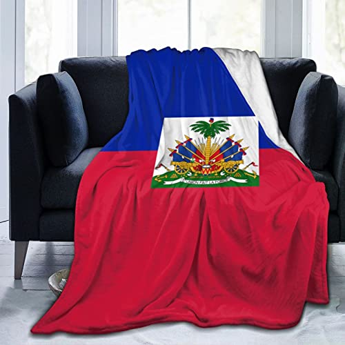 Haiti-Flagge, ultraweiche Flanell-Fleece-Decke, ganzjährig, Wohnzimmer/Schlafzimmer, warme Überwurf-Bettdecke von DJNGN