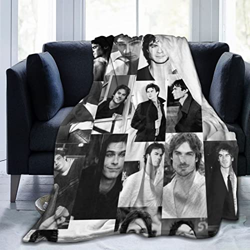 Ian-Somerhalder Kuschelige Plüsch-Thow-Decke, Flanelldecke, Bettwäsche, warmes Fleece, weiche Decke für Sofa, Couch, Wohnzimmer, Büro, Auto, Camp, Stranddecken, 203,2 x 152,4 cm von DJNGN