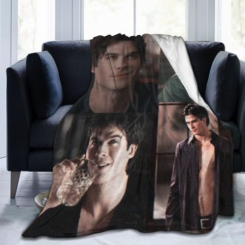 Ian-Somerhalder Kuschelige Plüsch-Thow-Decke, Flanelldecke, Bettwäsche, warmes Fleece, weiche Decke für Sofa, Couch, Wohnzimmer, Büro, Auto, Camp, Stranddecken, 203,2 x 152,4 cm von DJNGN