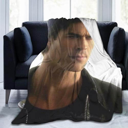 Ian-Somerhalder Kuschelige Plüsch-Thow-Decke, Flanelldecke, Bettwäsche, warmes Fleece, weiche Decke für Sofa, Couch, Wohnzimmer, Büro, Auto, Camp, Stranddecken, 203,2 x 152,4 cm von DJNGN