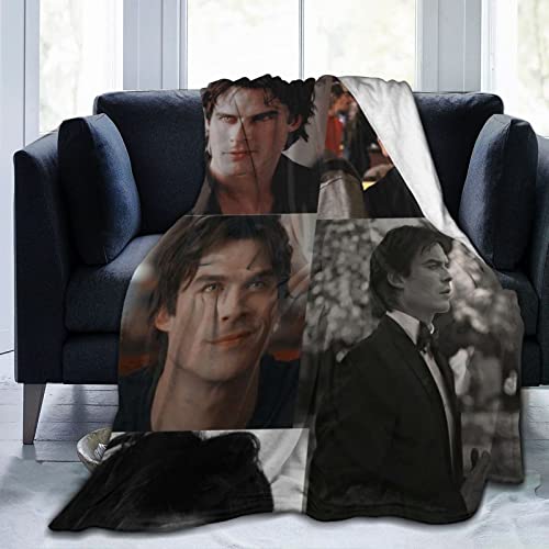 Ian-Somerhalder Kuschelige Plüsch-Thow-Decke, Flanelldecke, Bettwäsche, warmes Fleece, weiche Decke für Sofa, Couch, Wohnzimmer, Büro, Auto, Camp, Stranddecken, 60"x50" von DJNGN