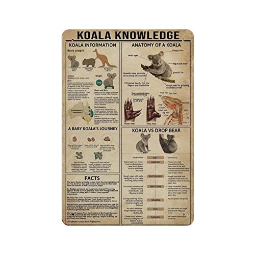 Koala Knowledge Poster Metallschild Art Wall Plaque Decor Infographic Poster Iron Painting Aluminium Sign for School Education Farm Men Cave Bar Yoga Outdoor Decor 8x12in Koala Knowledge Poster Metallschild Art Wall Plaque Decor Infographic Poster Iron Painting Aluminium Sign for School Education Farm Men Cave Bar Yoga Outdoor Decor 8x12in von DJNGN
