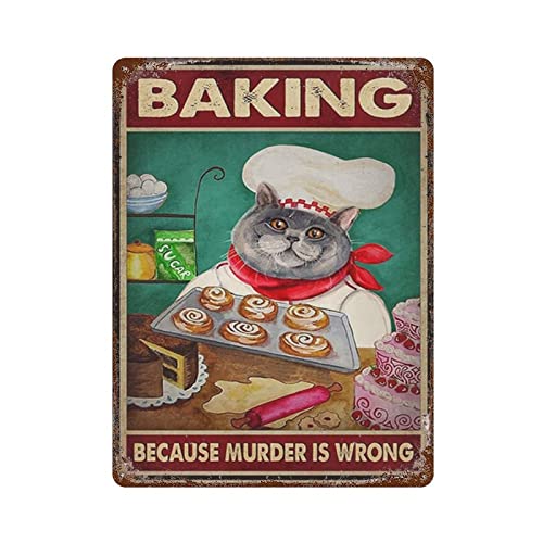 Kuchen Backen Katzen Metallschild Vintage Aluminium Schild Eisen Malerei Blech Poster Schild für Bar Männer Höhle Café Outdoor Garage Home Wall Decor Geschenke von DJNGN