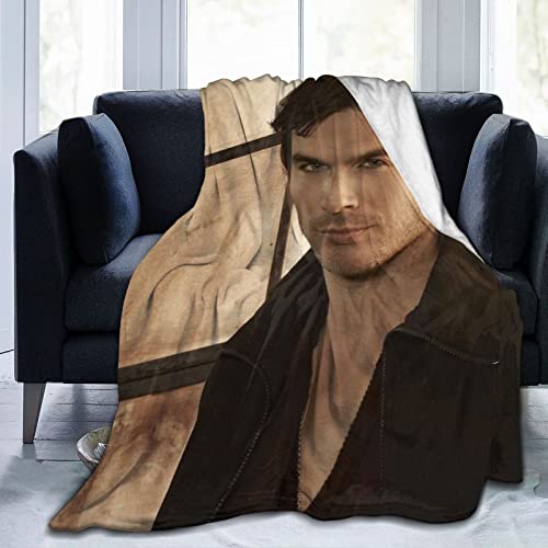 Kuschelige Plüsch Damon Thow Decke Salvatore Flanell Decke, Bettwäsche Warme Fleece Weiche Decke für Sofa Couch Wohnzimmer Büro Auto Camp Stranddecken 60"X50" von DJNGN