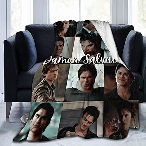 Kuschelige Plüsch Damon Thow Decke Salvatore Flanell Decke, Bettwäsche Warme Fleece Weiche Decke für Sofa Couch Wohnzimmer Büro Auto Camp Stranddecken 60"X50" von DJNGN