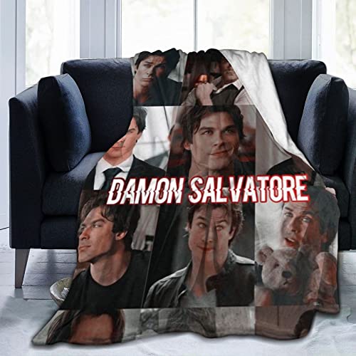 Kuschelige Plüsch Damon Thow Decke Salvatore Flanell Decke, Bettwäsche Warme Fleece Weiche Decke für Sofa Couch Wohnzimmer Büro Auto Camp Stranddecken 60"X50" von DJNGN