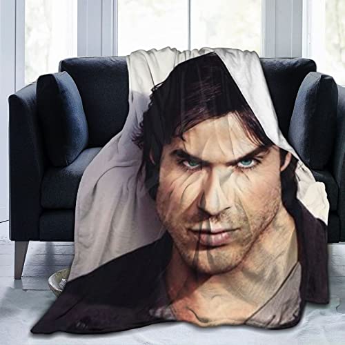 Kuschelige Plüsch Damon Thow Decke Salvatore Flanell Decke, Bettwäsche Warme Fleece Weiche Decke für Sofa Couch Wohnzimmer Büro Auto Camp Stranddecken 60"X50" von DJNGN