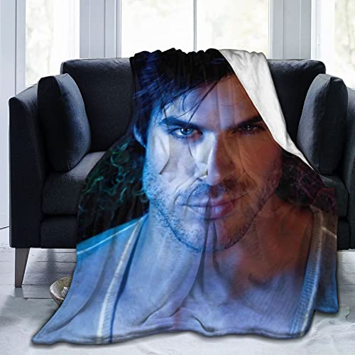 Kuschelige Plüsch Damon Thow Decke Salvatore Flanell Decke, Bettwäsche Warme Fleece Weiche Decke für Sofa Couch Wohnzimmer Büro Auto Camp Stranddecken 80"X60" von DJNGN