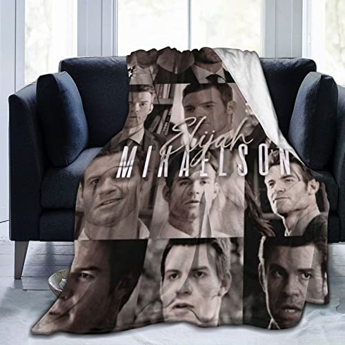 Kuschelige Plüsch-Elijah-Thow-Decke Mikaelson-Flanelldecke, Bettwäsche, warmes Fleece, weiche Decke für Sofa, Couch, Wohnzimmer, Büro, Auto, Camp, Stranddecken, 60"x50" von DJNGN