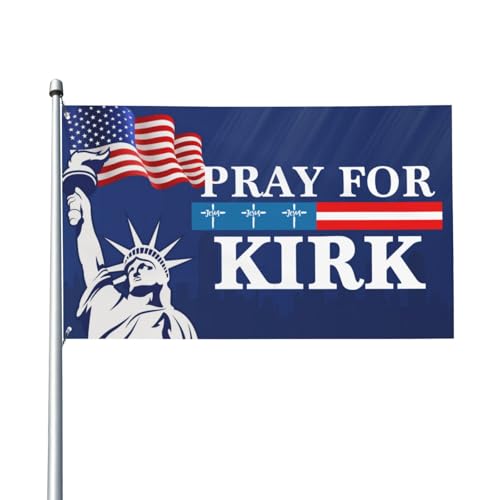 Pray For Kirk Flaggenschild, 3 x 5, Pray For Charlie Kirk, Flaggenbanner für Hofzimmerdekoration, kein Fahnenmast, P12 von DJNGN