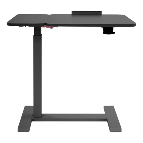 DJOAIUYF Mobiler Schreibtisch,Laptoptisch Schreibtisch,Stehtisch 66-104 cm höhenverstellbar 0-60° Winkelverstellung,Mobiler Stehpult,Stehschreibtisch mit Sicherheitsriegel (Schwarz) von DJOAIUYF
