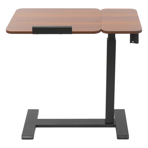 DJOAIUYF Mobiler Schreibtisch,Laptoptisch Schreibtisch,Stehtisch 66-104 cm höhenverstellbar 0-60° Winkelverstellung,Mobiler Stehpult,Stehschreibtisch mit Sicherheitsriegel (Walnußfarbe) von DJOAIUYF