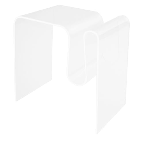 DJOAIUYF Nachttisch,M-Form Acryl Beistelltisch,Tisch,Couchtisch für Wohnzimmer Schlafzimmer,Beistellschrank Mit Nut um Bücher,45 * 30 * 45cm (Clear) von DJOAIUYF
