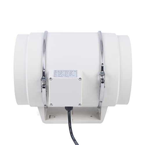 DJOAIUYF Rohrventilator Abluftventilator,Abluftkanal-Ventilator,Rauchabzug Rohrventilator,Rohrlüfter für Küche, Badzimmer, Garage,Keller (HF-200P,Weiß) von DJOAIUYF
