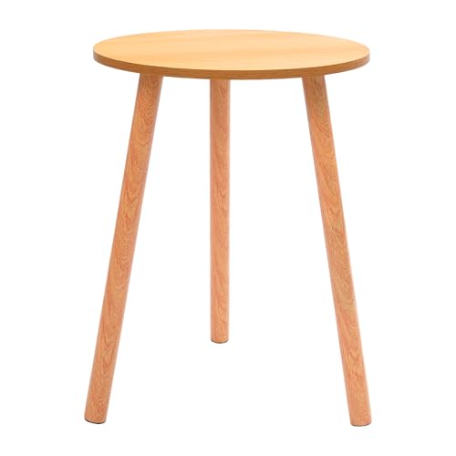 DJOAIUYF Runder Beistelltisch, Couchtisch Rund mit 3 Beine, Sofatisch,Kiefernholz SofatischTisch Gesamtbelastbarkeit 20kg Kleiner Sofatisch Modern Deko Tisch40*52cm (Walnuss Farbe) von DJOAIUYF