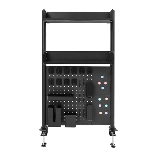 DJOAIUYF Schreibtisch-Bücherregal, Schreibtisch-Stecktafel,2-Ebenen Büro-Computertisch Zubehör Organizer, Schreibtisch Regal, Schreibtisch Organizer zum Anstecken (Schwarz, 95x60x12.5cm) von DJOAIUYF