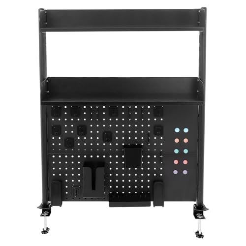 DJOAIUYF Schreibtisch-Bücherregal, Schreibtisch-Stecktafel,2-Ebenen Büro-Computertisch Zubehör Organizer, Schreibtisch Regal, Schreibtisch Organizer zum Anstecken (Schwarz, 95x80x12.5) von DJOAIUYF
