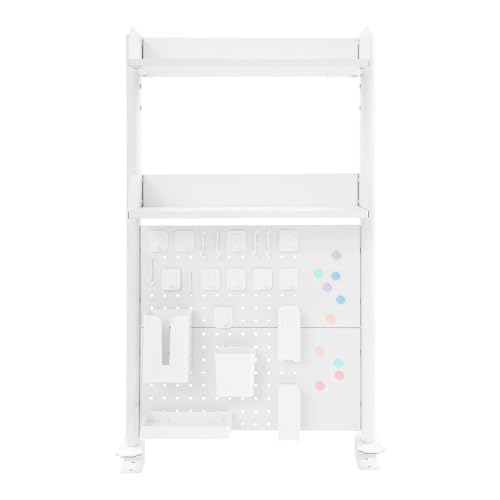 DJOAIUYF Schreibtisch-Bücherregal, Schreibtisch-Stecktafel,2-Ebenen Büro-Computertisch Zubehör Organizer, Schreibtisch Regal, Schreibtisch Organizer zum Anstecken (Weiß, 95x60x12.5cm) von DJOAIUYF