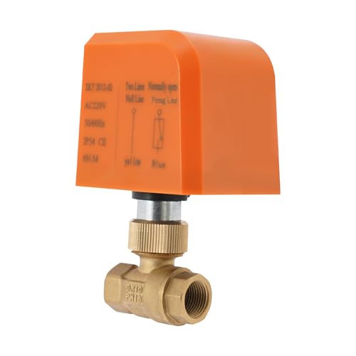 Motorkugelhahn Solid Motorkugelhahn Motorisierter 2-Wege, 2-Draht Aktuator Motorventil Motorized Ball Valve Kugelhahn Elektrisch Kugelventil (Normalerweise geöffnet(N/O) DN10 3/8'') von DJOAIUYF