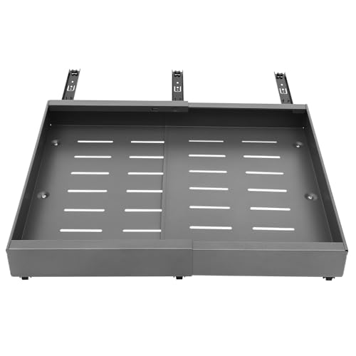 Teleskopische Schublade,Telescopic Drawer, Kohlenstoffstahl Ausziehbare Schubladen-Aufbewahrungsregale,Teleskopische Schrankschublade,mit Dämpfungsschienen,42-68cm (Grau, 32-52cm) von DJOAIUYF