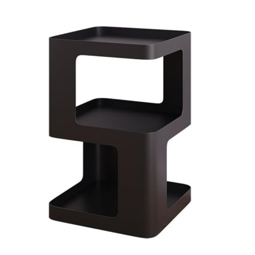 21,2 Zoll hoher Beistelltisch for Couch-Schlafsofa, einzigartige Modemöbel, Nachttisch mit stabilem Metallrahmen, 3-stufiger Couchtisch, moderner Nachttisch mit aufklappbarem Stauraum ( Color : Black von DJSDN
