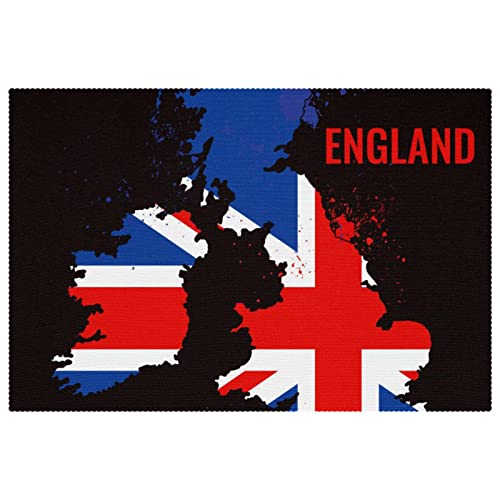 Tischsets mit England-Flagge, 1 Stück, für Esstisch, waschbar, rutschfest, für Weihnachten, Urlaub, Geburtstag, Party von DJSIMFHDNG