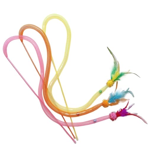 DJSKLDF Katzenangel 3pcs Mix Feather Teasing Cat Stick Elastic Mesh Tube Toy Rod Kitten Interactive Toys Pet Wand DJSKLDF Katzenangel 3pcs Mix Feather Teasing Cat Stick Elastic Mesh Tube Toy Rod Kitten Interactive Toys Pet Wand von DJSKLDF