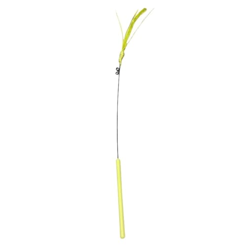 DJSKLDF Katzenangel Cat Interactive Toy Tail Grass Cats Sage Feather Long Pole Kitten Teasing Stick Bite Resistant Sound Supplies(Yellow) von DJSKLDF