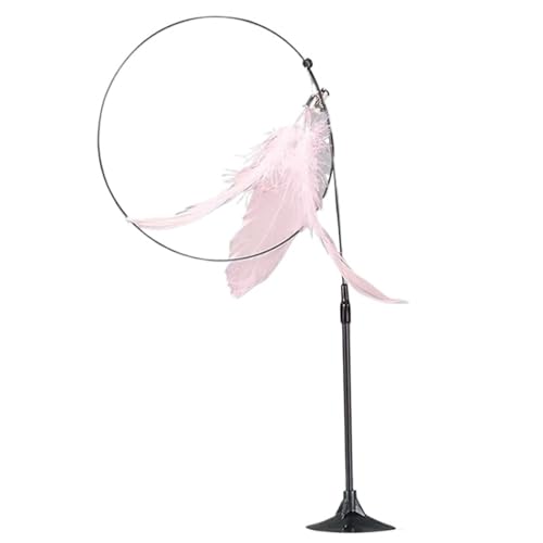 DJSKLDF Katzenangel Cat Toy Funny Toys Interactive Self Hi Feather for Cats Tease Bite Resistant with Sucker Stick Pet Supplies(Pink) von DJSKLDF