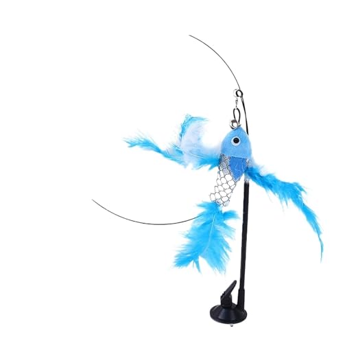 DJSKLDF Katzenangel Cat Toys Simulated Insects Interactive Sucker Feather with Bell Stick Toy for Kitten Playing Teaser Wand Supplies von DJSKLDF