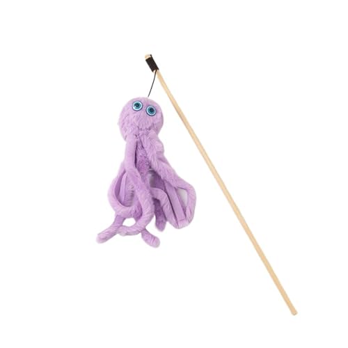 DJSKLDF Katzenangel Octopus Plush Cat Stick Funny Pet Toys Interactive Playing Toy for Cats Teaser Kitten Rod Wand Accessories(Color2) von DJSKLDF