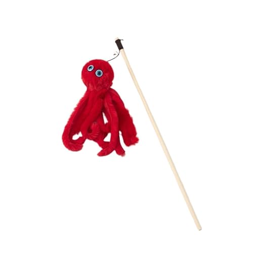 DJSKLDF Katzenangel Octopus Plush Cat Stick Funny Pet Toys Interactive Playing Toy for Cats Teaser Kitten Rod Wand Accessories(Color3) von DJSKLDF