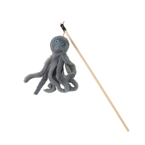 DJSKLDF Katzenangel Octopus Plush Cat Stick Funny Pet Toys Interactive Playing Toy for Cats Teaser Kitten Rod Wand Accessories(Color6) von DJSKLDF