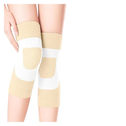 DJSKLDF Warm Knee Pads 1 Pair Knee Warmers For Women Men Brace Support Compression Sleeve Leg Warmer Winter Cycling Ski Running Pad(Beige-Long Style,XL for 75-100kg) von DJSKLDF