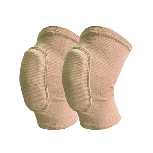 DJSKLDF Warm Knee Pads 1 Pair Sports Kneepad Dancing Knee Protector Volleyball Yoga Brace Support Leg Warmers Workout Training(Beige,S) von DJSKLDF