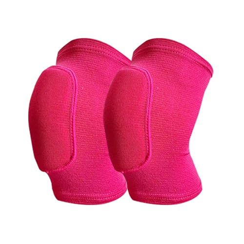 DJSKLDF Warm Knee Pads 1 Pair Sports Kneepad Dancing Knee Protector Volleyball Yoga Brace Support Leg Warmers Workout Training(Rose Red,L) von DJSKLDF