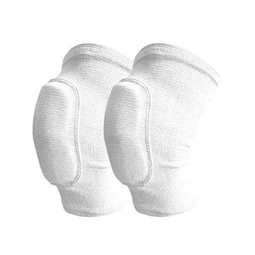 DJSKLDF Warm Knee Pads 1 Pair Sports Kneepad Dancing Knee Protector Volleyball Yoga Brace Support Leg Warmers Workout Training(White,L) von DJSKLDF