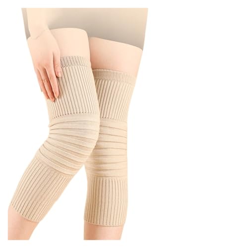 DJSKLDF Warm Knee Pads 1 Pair Unisex Knee Warmers Wool Brace Pads Winter Warm Thermal Protector Sleeve For Women Men(Beige,M) von DJSKLDF