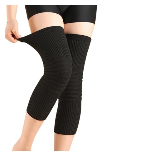 DJSKLDF Warm Knee Pads 1 Pair Unisex Knee Warmers Wool Brace Pads Winter Warm Thermal Protector Sleeve For Women Men(Black,M) von DJSKLDF