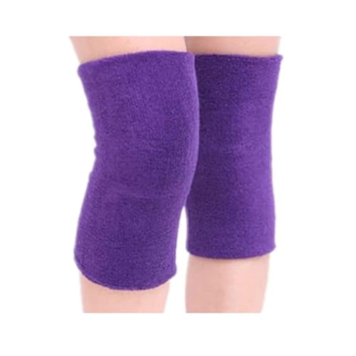 DJSKLDF Warm Knee Pads 1Pair Elastic Towel Knee Pads Dance Protection Cover Winter Warm Thermal Sleeves Women Men(Purple) von DJSKLDF