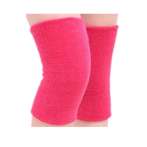 DJSKLDF Warm Knee Pads 1Pair Elastic Towel Knee Pads Dance Protection Cover Winter Warm Thermal Sleeves Women Men(Rose Red) von DJSKLDF