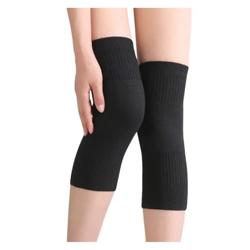 DJSKLDF Warm Knee Pads 1Pair Men Women Knee Brace Support Leg Warmer Winter Warm Thermal Wool Cycling Ski Running Pads Warmers Protector(Black,M) von DJSKLDF