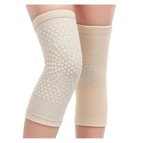 DJSKLDF Warm Knee Pads 2PCS Self Heating Support Knee Pad Brace Warm Belt Massager Leg Warmer(Beige,M) von DJSKLDF